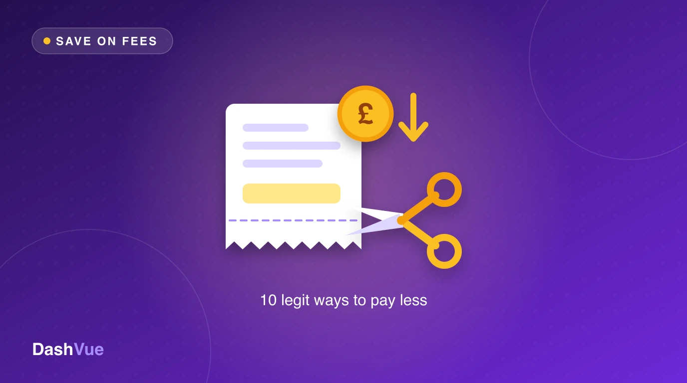 Scissors cutting a receipt beside a pound coin and a downward arrow, with the tagline 10 legit ways to pay less