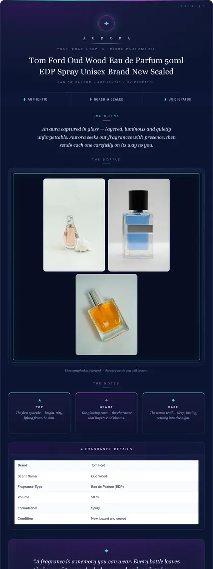 Aurora — Perfume & Fragrance — DashVue eBay listing template