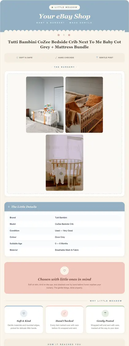 Little Meadow — Baby & Nursery — DashVue eBay listing template