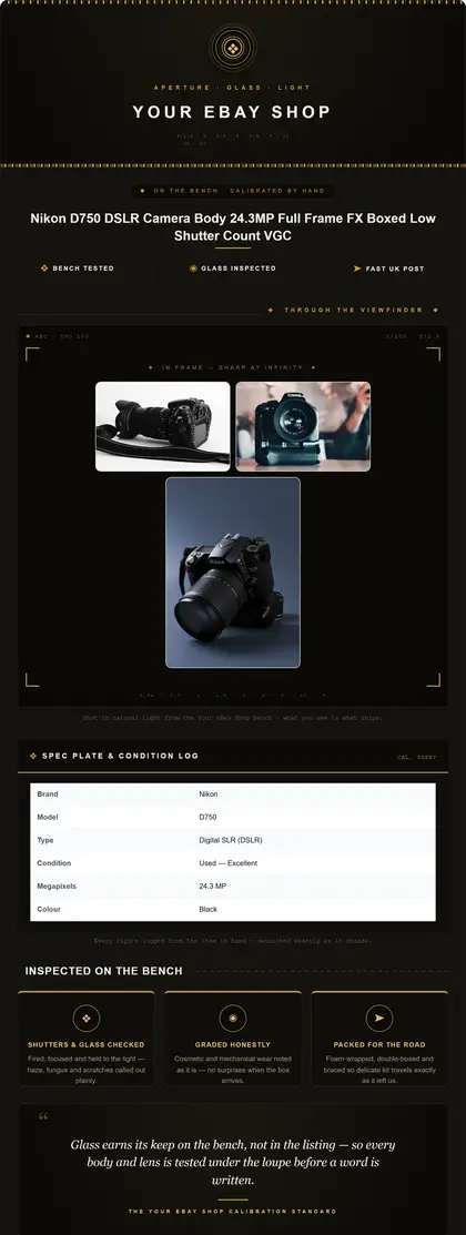 Darkroom & Sons — Cameras & Photography — DashVue eBay listing template
