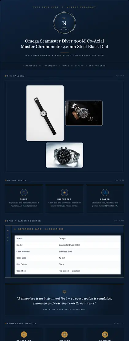 Chrono Mariner — Watches — DashVue eBay listing template