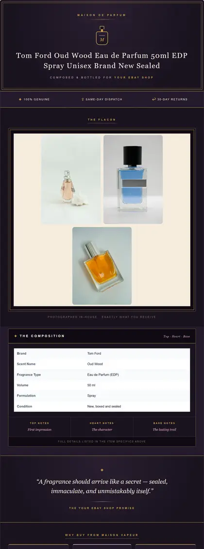 Maison Vapeur — Fragrance & Perfume — DashVue eBay listing template