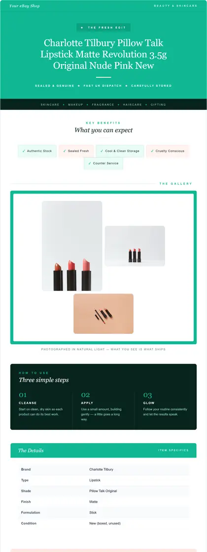 Fresh Mint — Beauty — DashVue eBay listing template