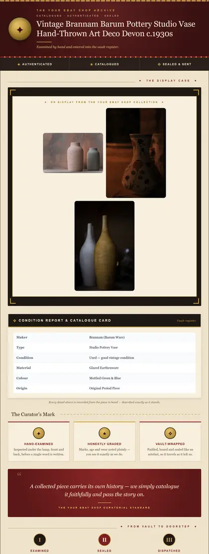 Heritage Vault — Collectables & Vintage — DashVue eBay listing template