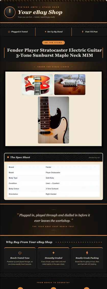 Amp & Hall — Musical Instruments — DashVue eBay listing template