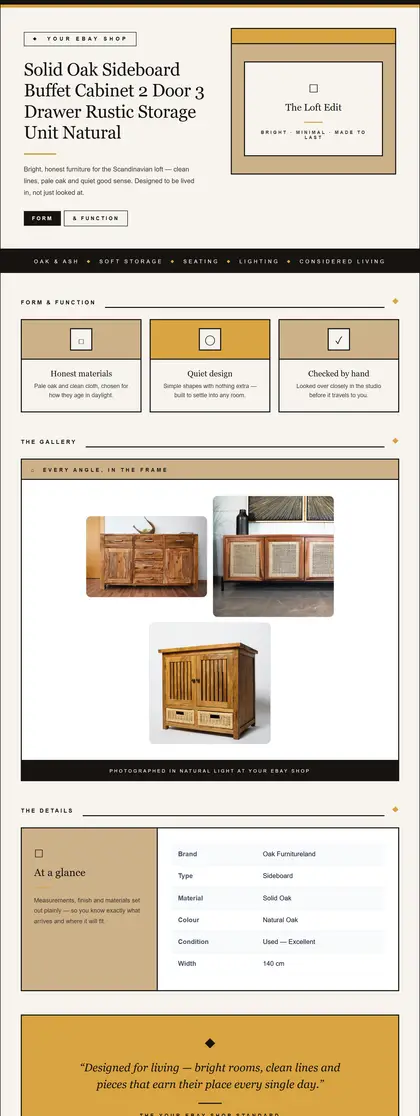 Loft & Co — Furniture — DashVue eBay listing template