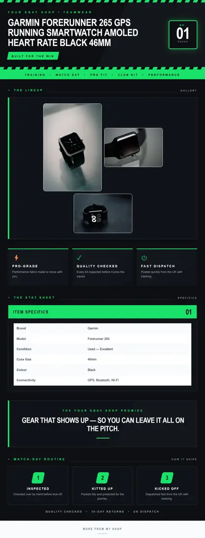 Pitch Pro — Sportswear — DashVue eBay listing template