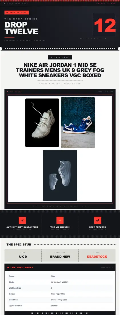 Drop Twelve — Sneakers & Streetwear — DashVue eBay listing template