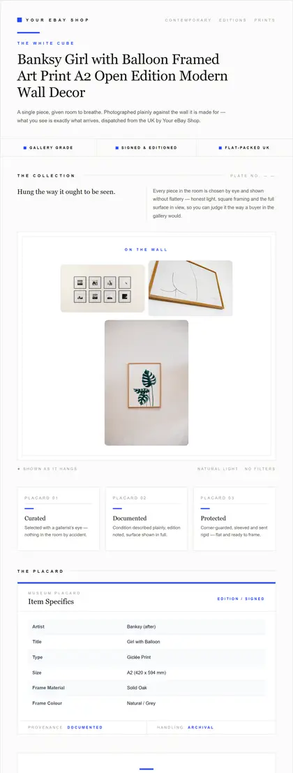 Studio Canvas — Art & Prints — DashVue eBay listing template