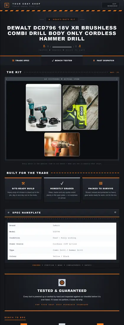 Industrial Workshop — Tools & Power Equipment — DashVue eBay listing template